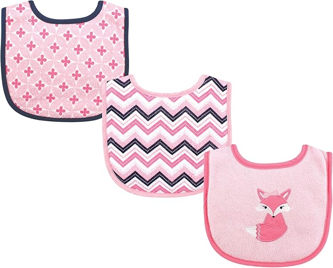 Luvable Friends Unisex Baby Cotton Terry Drooler Bibs with Fiber Filling