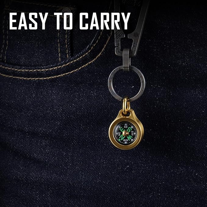 MecArmy CMP/CMP2 Mini Compass- Meaningful Graduation Birthday Gifts for Men Women, EDC Titanium/Brass/Copper Pocket Compass for Hiking SurvivaI, IPX5 Waterproof, Glow in The Dark, Necklace Pendant