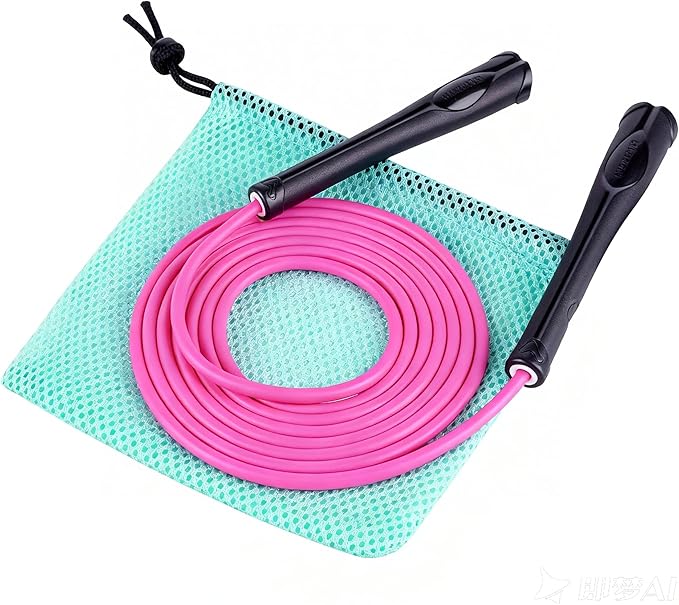 YUEDONG 5mm Adjustable Weighted Jump Rope for Women Fitness - Tangle-Free PVC Skipping Rope with Matte Frosted Ergonomic A...