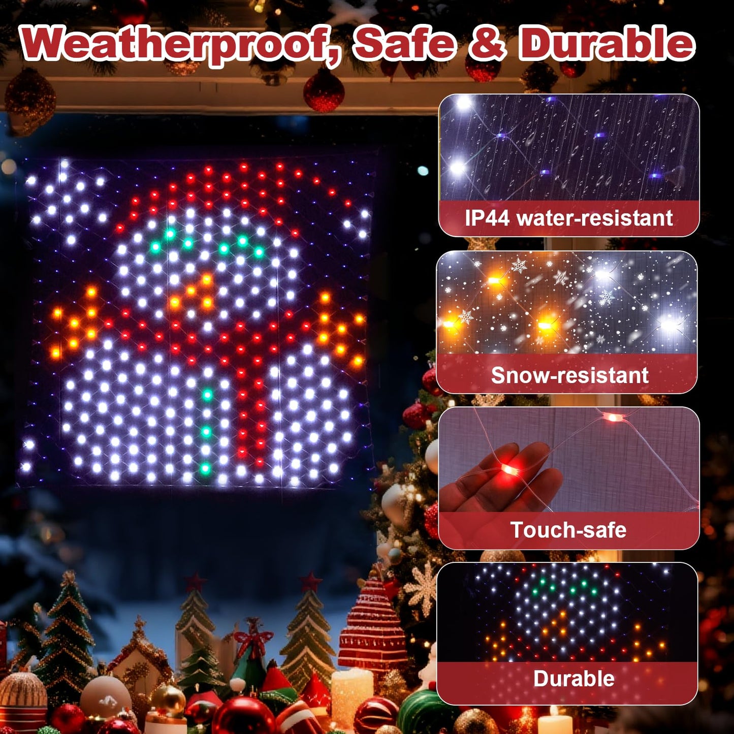 Leisure World Led Snowman Window Silhouette Lights Usb Operated Led Net Outdoor Mesh Lights With Timer  8 Modes For Indoor Outdoor Holiday Xmas Party Decor