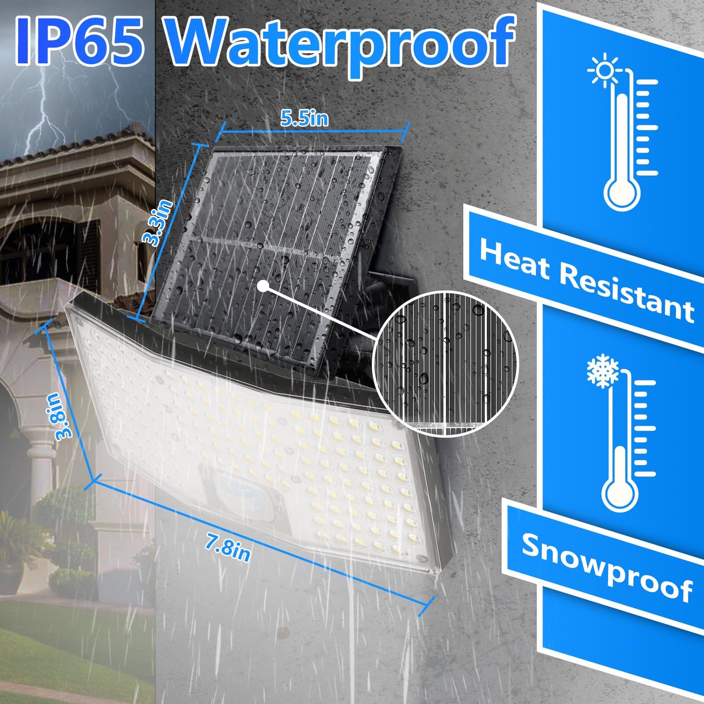 Tobusa 4-Pack Solar Flood Lights Outdoor Motion Sensor  4000Lm Led Solar Light With Remote  3 Modes  Waterproof Dusk To Dawn Solar Powered Security Lights  16.4Ft Cable Split Wall Lighting For Yard