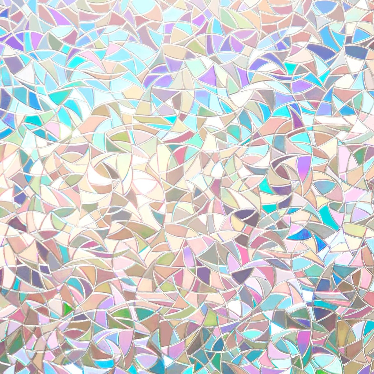 Rainbow Window Privacy Film 3D Decorative Stained Glass Window Film Anti UV Non-Adhesive Reusable 23.6" x 78.7" for Home Room Car Glass Cling