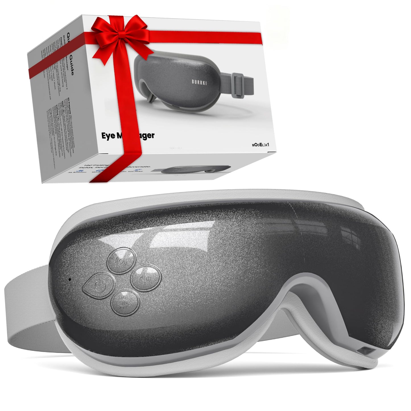 Eye Massager, Christmas Gifts for Mom Dad Women Men, Migraine Relief Massager with Compression and Bluetooth, Heated Eye Mask Reduce Eye Strain, Dry Eyes and Improve Sleep, Wedding Birthday Gifts