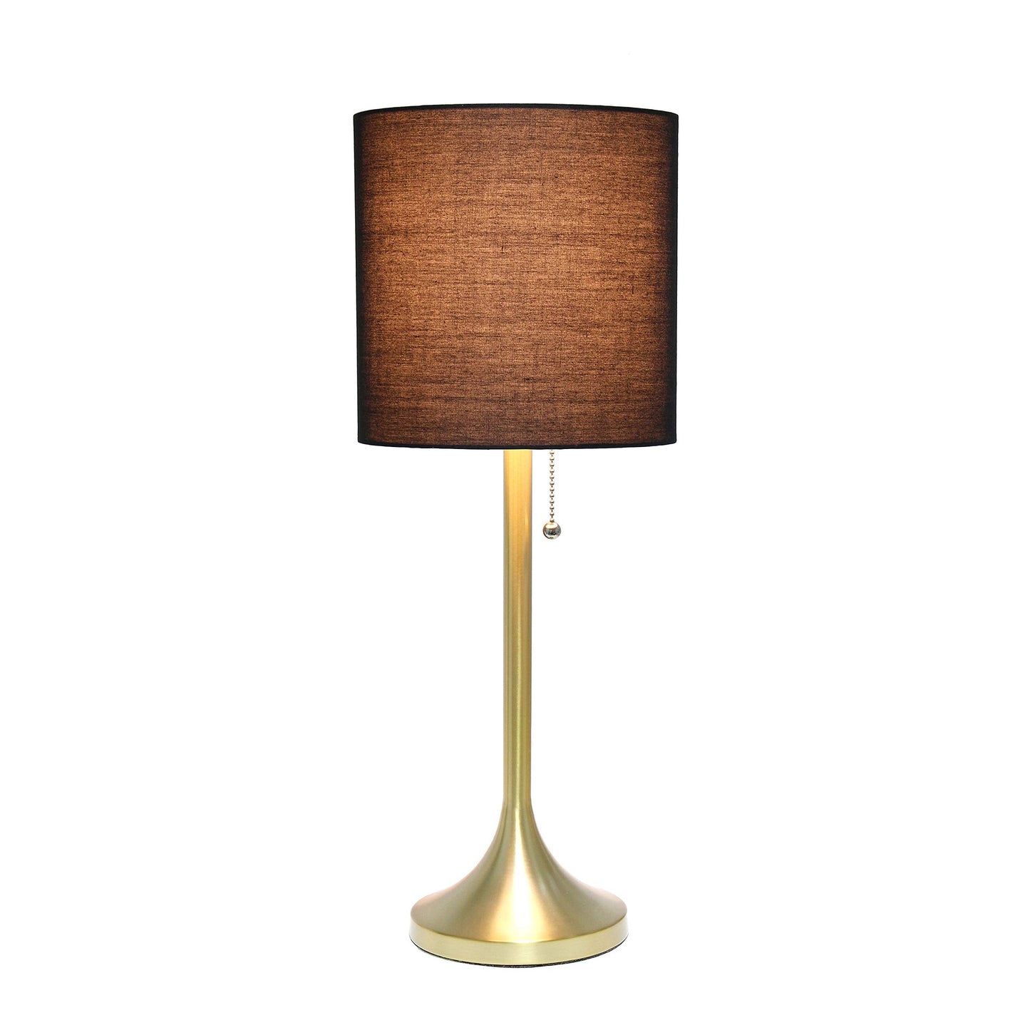 Simple Designs Gold Tapered Table Lamp Black Fabric Shade Pack of 4 Model LT1076-GDB