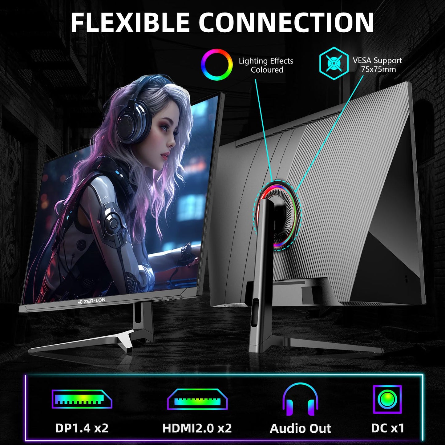 ZER-LON 32 Inch 4K UHD (3840 x 2160) Computer Monitor, IPS 60Hz Ultra-Clear Screen, 100% sRGB, Eye Saver/Flicker Free Mode, FreeSync, Built-in Speaker, HDMI2.0 x2, DP1.4 x2