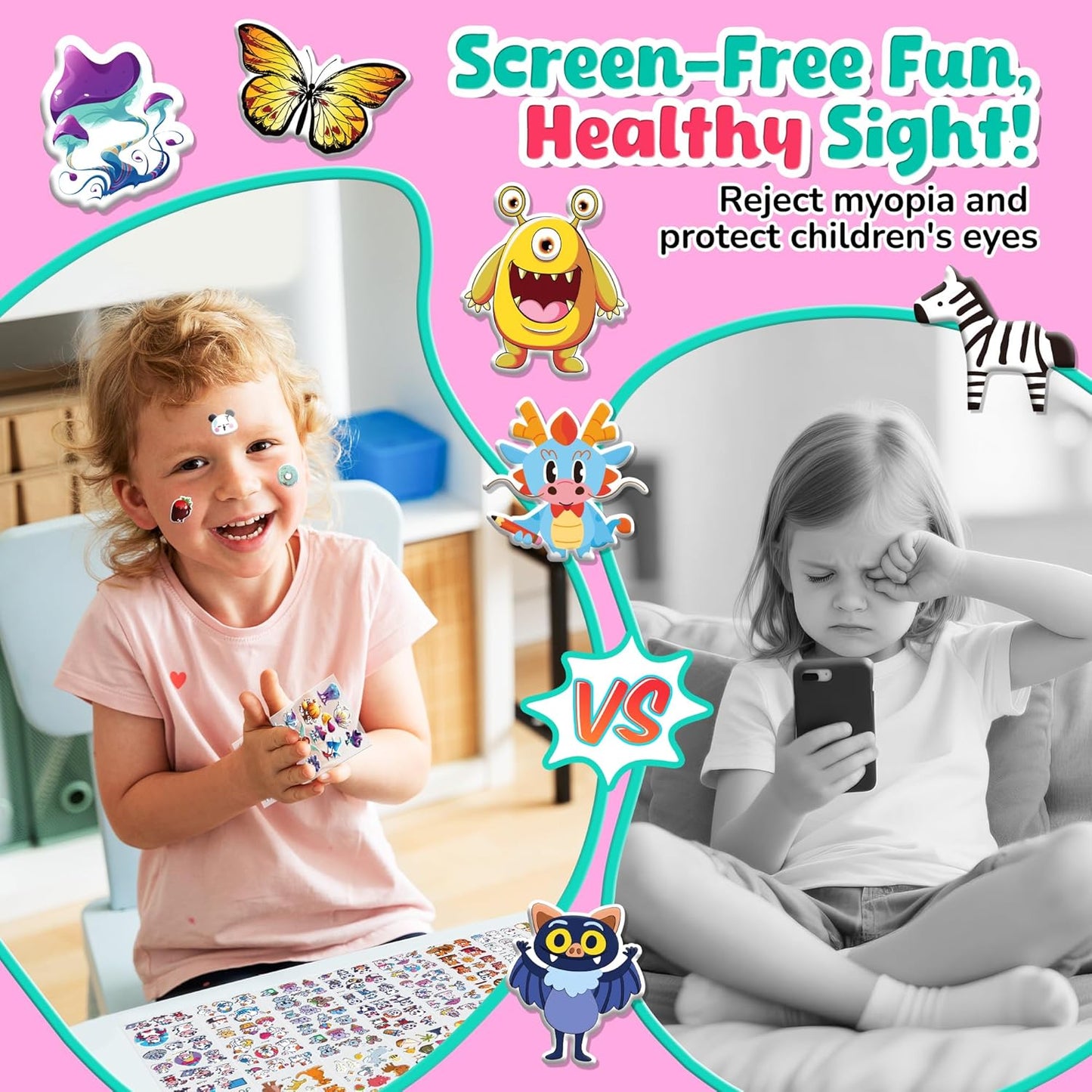 Sinceroduct Stickers for Kids 4000+, 3D Puffy Stickers for Kids Toddlers 80 Different Sheets Variety Pack for Craft Scrapbooking,Boys Girls Teachers Gifts, Reward for Students or Children