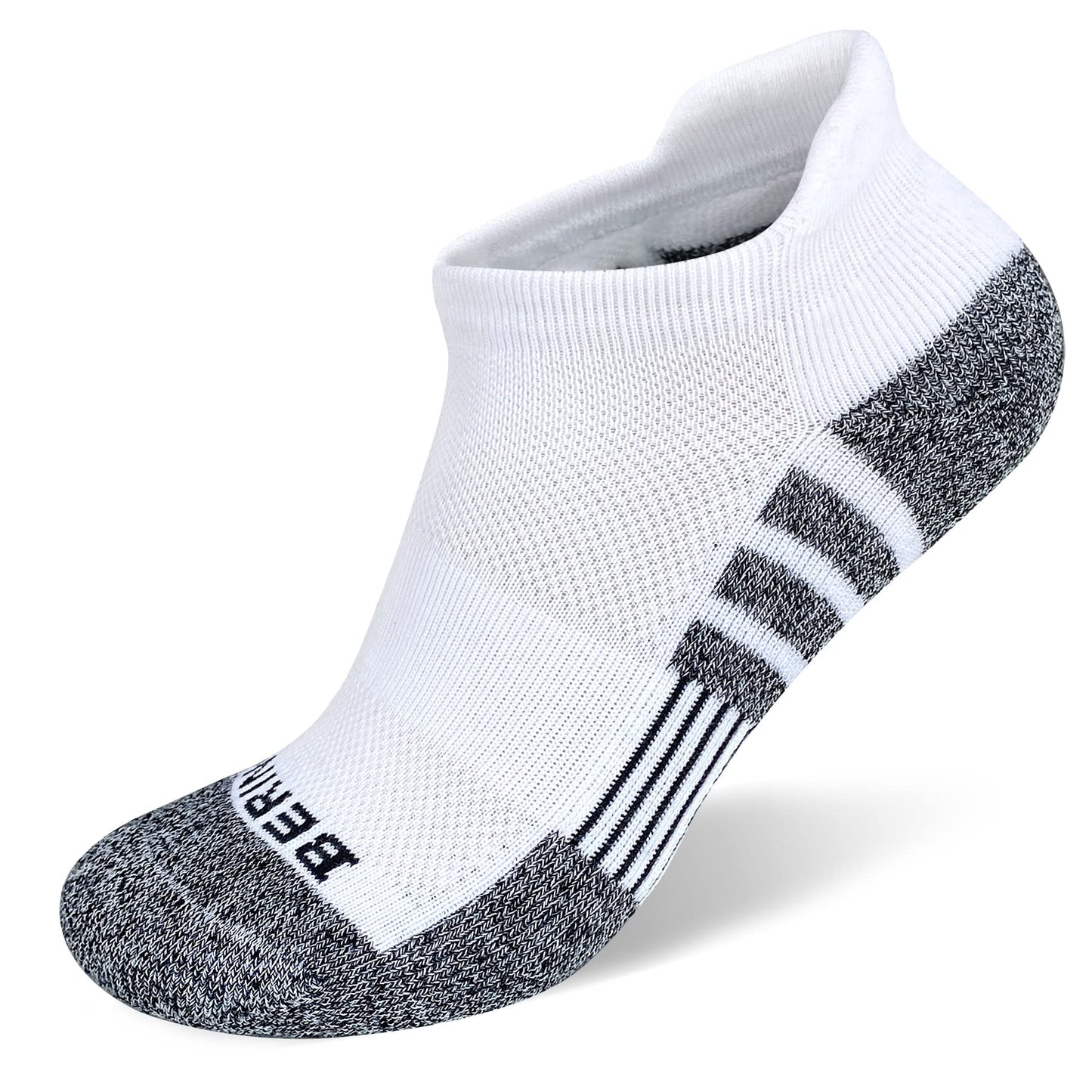 BERING Kids' Athletic Cushion Ankle Socks 6 Pairs Low Cut Heel Tab for Youth Big Boys Girls