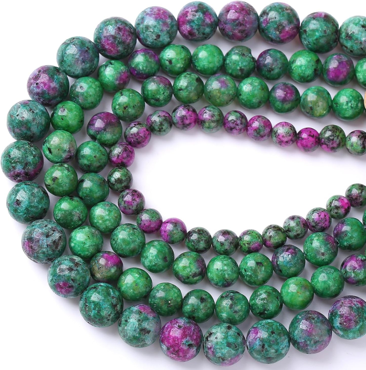 45pcs 8mm Natural Epidote Zoisite Stone Beads for Jewelry Making DIY Bracelet Necklace Accessories 15" Energy Healing Power Stone Beads