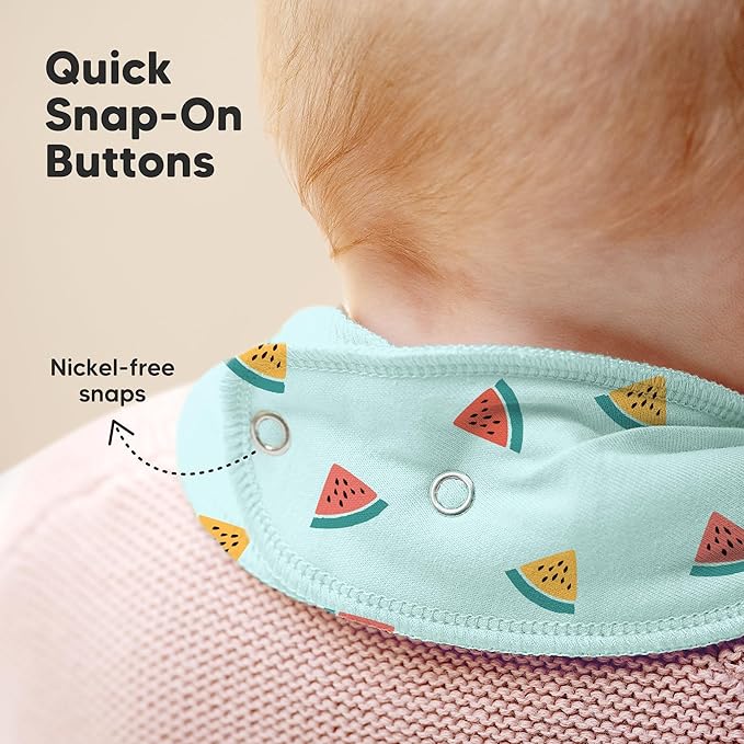 8-Pack Organic Baby Bandana Bibs for Boys, Girls - Super Absorbent Triangle Baby Bibs for Drooling and Teething Infant, 100% Cotton Extra Soft for Newborn, Infant 0-36 Months (Mesozoic)