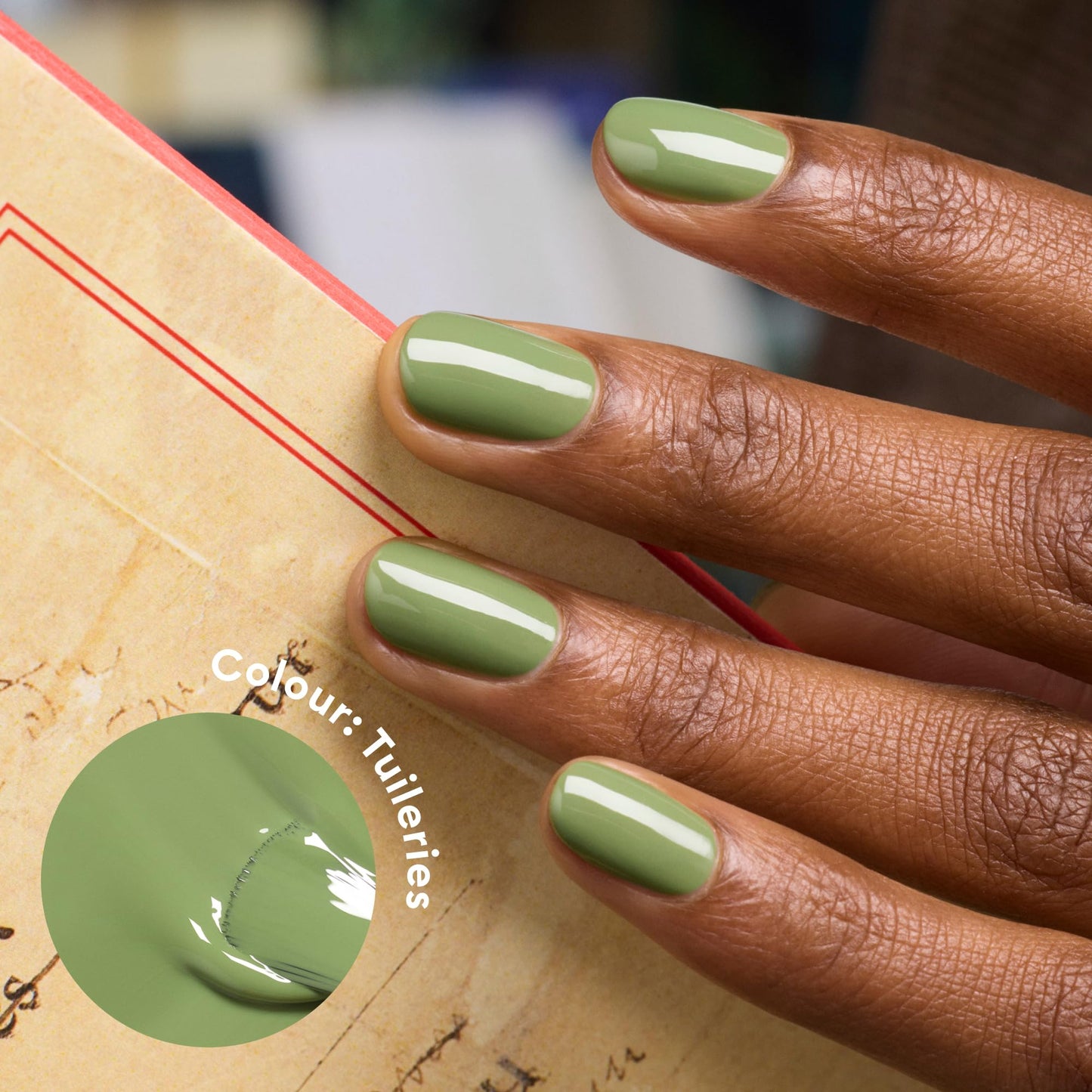 Manucurist Green Flash LED Tuileries Gel Green Nail Polish - Vegan, 12-Free, Plant-Based Gel Polish - Strengthens and Protects t