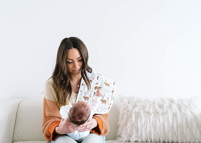 Copper Pearl Premium Baby Burp Cloths - 3-Pack Large Cotton Burp Cloths, Extra Soft Spit Up Rags with 3 Absorbent Layers, Perfect for Baby Boy Gifts (21" x 10" Size, Lumberjack Set)