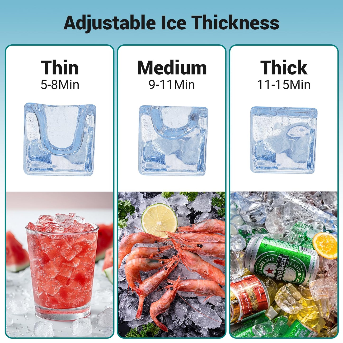 Commercial Ice Maker Machine 580LBS/24h with 450 LBS Storage Bin, Ice Ready in 8-15 Min, Self Cleaning Stainless Steel Industrial Ice Machine for Bar Restaurant Cafe