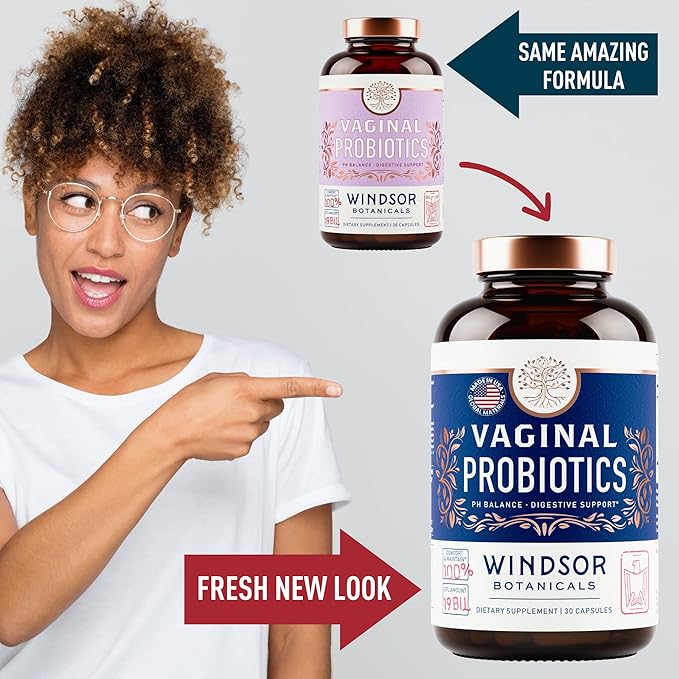 Vaginal Probiotics for Women - 19Bil CFU, Once Daily Lactobacillus Salivarius Probiotic for PH Balance, Digestive, Gut Health - Feminine Balance Complex for Women BV Support Supplements - 30 Capsules