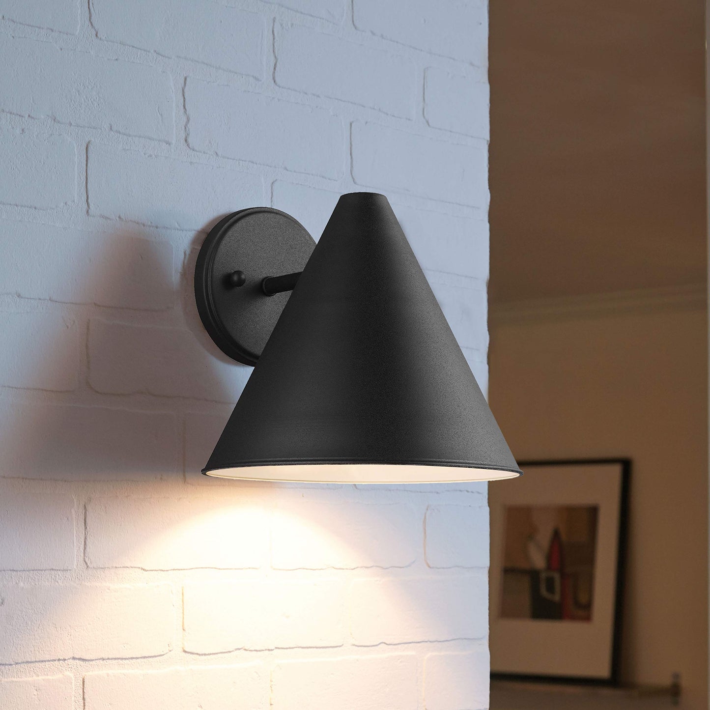 Generation Lighting Crittenden One Outdoor Wall Lantern, Black Finish, Aluminum, Model 8538501-12, One-Light