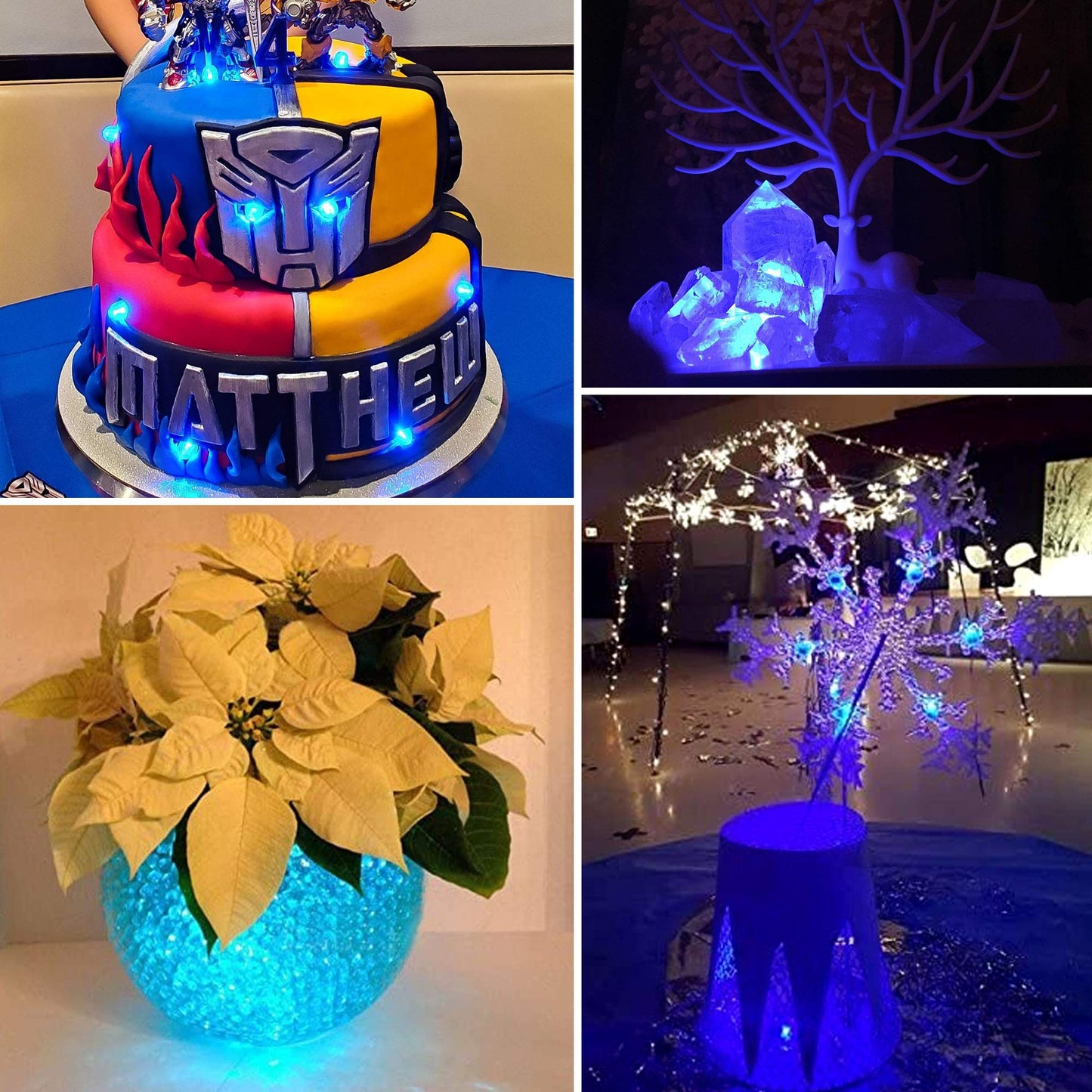 Neo LOONS? Blue Round LED Balloon Light - 100 Pcs for Party & Wedding Decoration