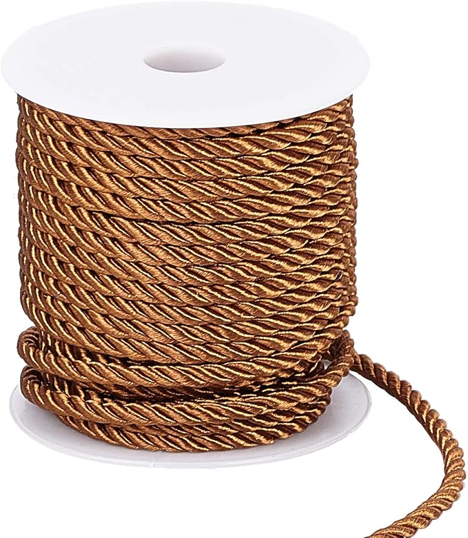 PH PandaHall Twisted Rope, 5mm Twisted Cord 59 Feet Decorative Rope Twisted Silk Ropes Satin Shiny Cord for Handfasting Sc...