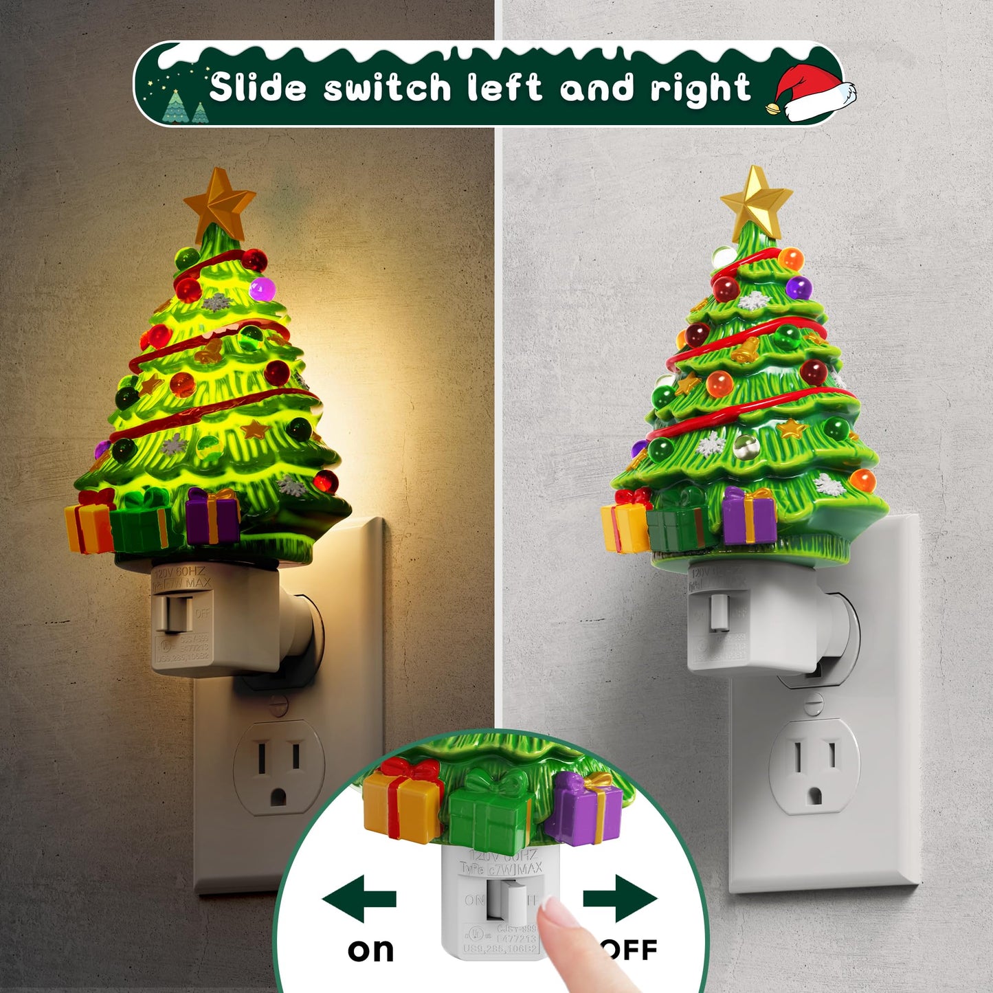 L Lohas Led Christmas Tree & Snowman Night Light  3000K Warm White Plug-In Resin Nightlight  360?Rotatable For Kids Room  Holiday Party & Home Decor  1 Pack