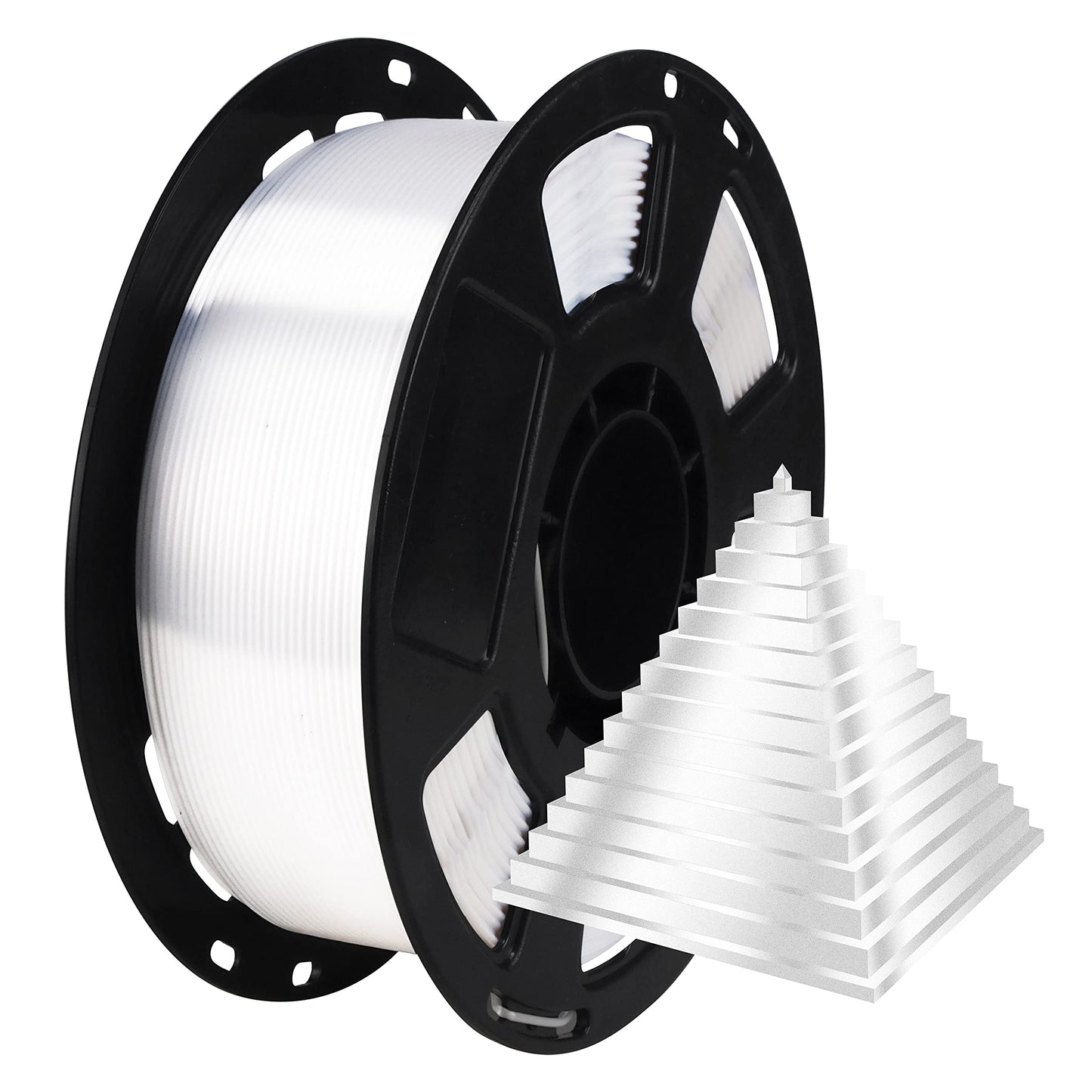 Silk Pearlescent Shiny Pearl White PLA Filament, 1kg 2.2lbs 1.75mm 3D Printing Material, Widely Support for FDM 3D Printer, Pack