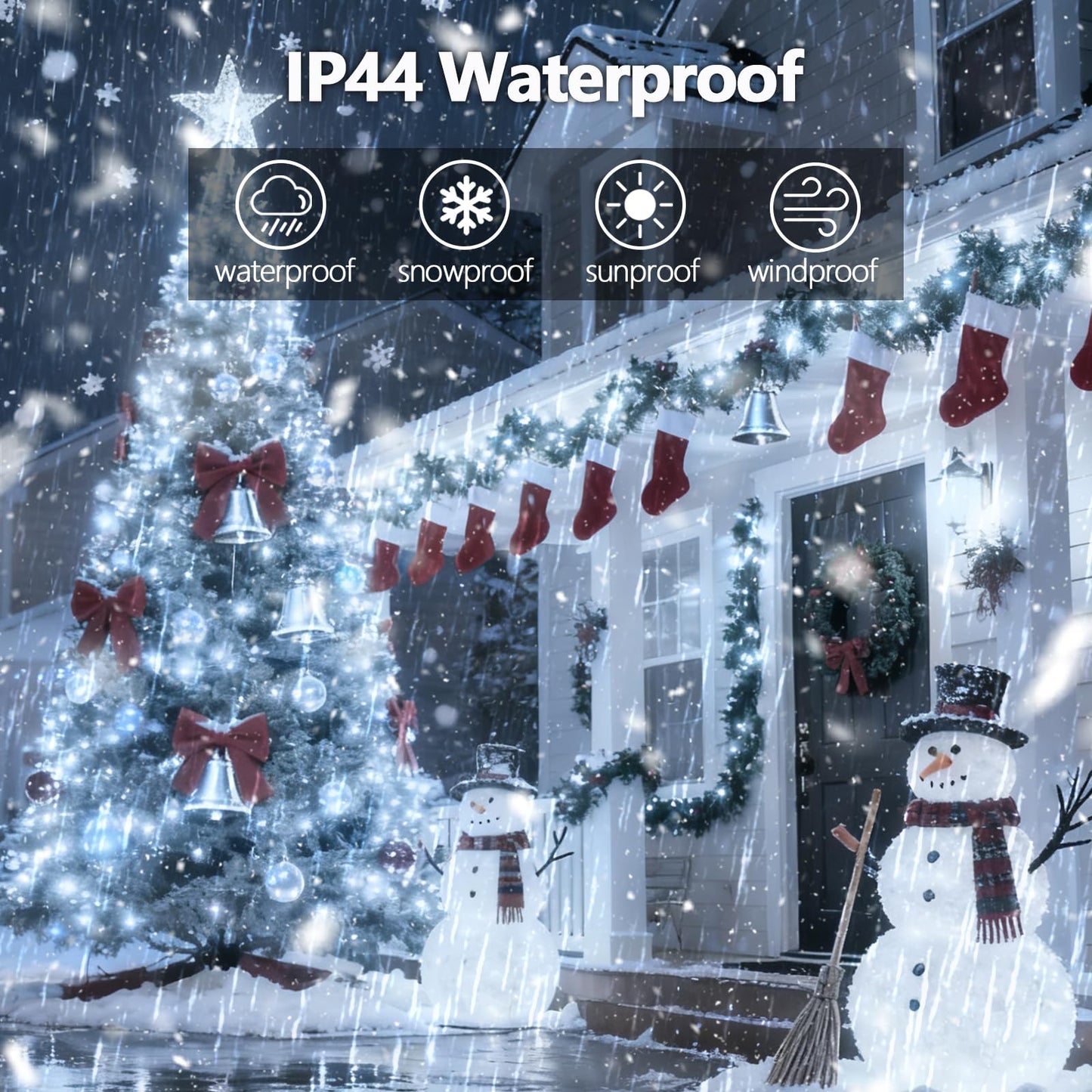 Voice Control 88Ft 240Led Smart Christmas String Lights Outdoor/Indoor | String Lights Plug In With Remote  12Modes  7Voice Commands & Timers  Christmas Twinkle Light For Xmas Tree Decor (Cool White)