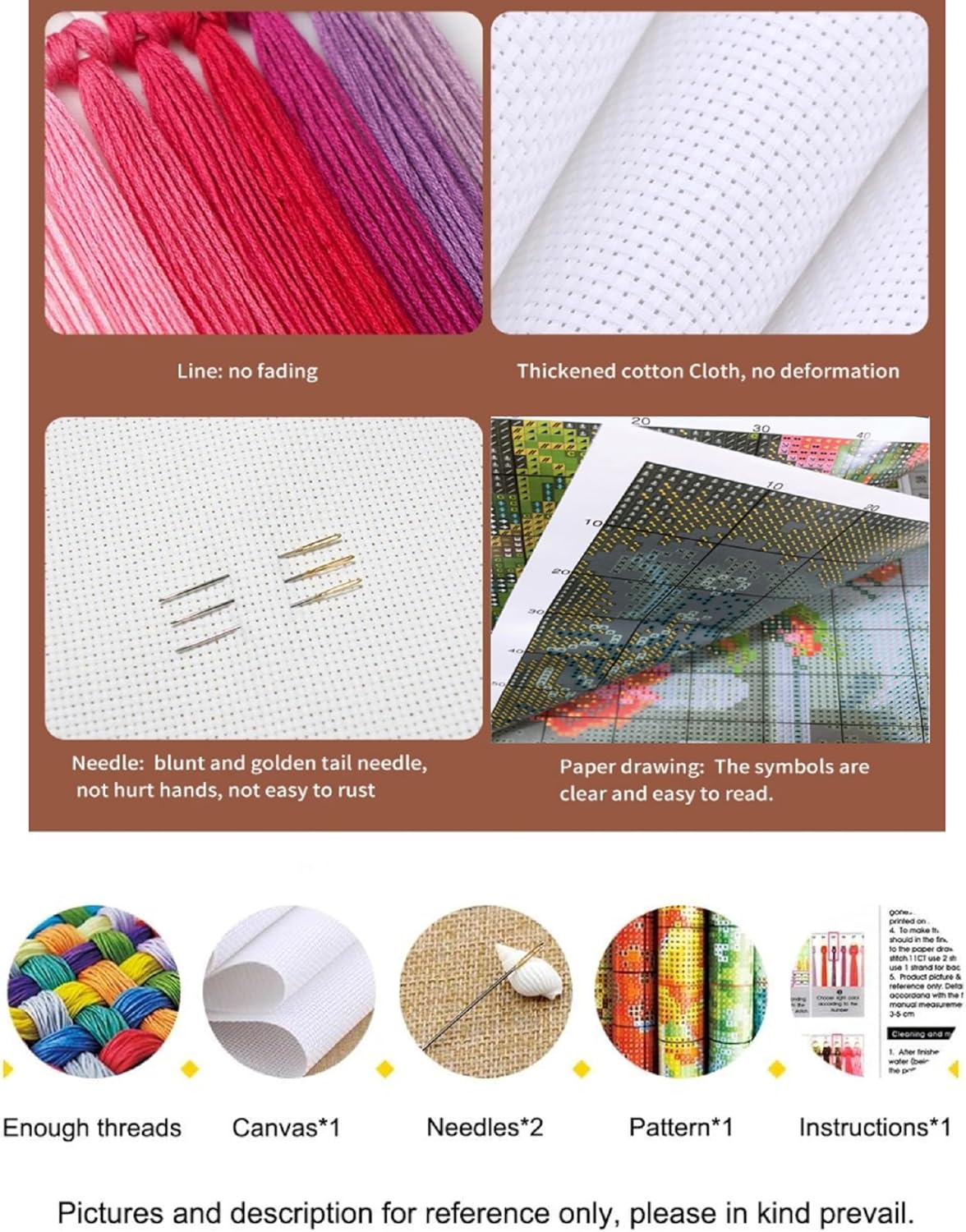 Findvoor Counted Cross Stitch Kits for Adults Full Range of Cross Stitching Embroidery Unprinted Pattern for Beginners, 11CT Needlepoint Kit Patterns Embroidery Kits-Couples Taking a Walk 18x18 inch