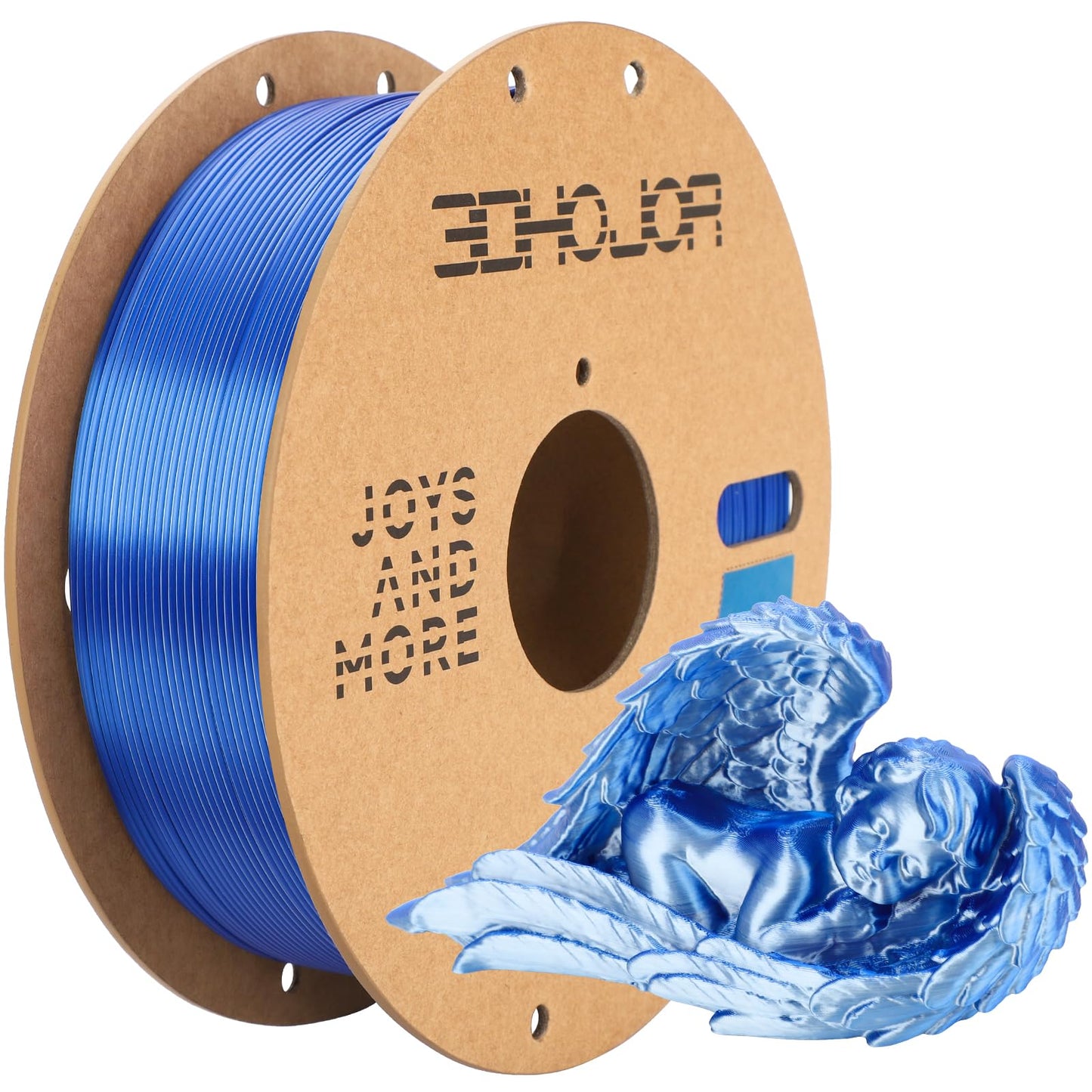 3DHoJor Silk PLA Filament 1.75mm Blue Silver Dual Color PLA 3D Printer Filament 2 in 1 Coextrusion 1KG Spool(2.2lbs) 3D Printing