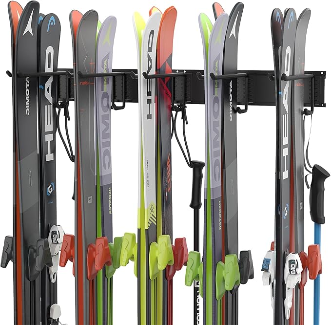 Ultrawall Ski Rack, Wall Mounted Ski Storage for Garage Storage Organizer System, 10 Pairs of Skis Holder for Home Shed, H...