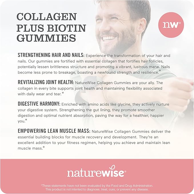 NatureWise Vitamin D3 5000IU (125mg) 360-Count + Collagen Gummies with Biotin & Vitamin C E, 60-Count - Bundle for Immune & Bone, Hair, Skin, Nails Support - Gluten Free, Soy Free, Non-GMO