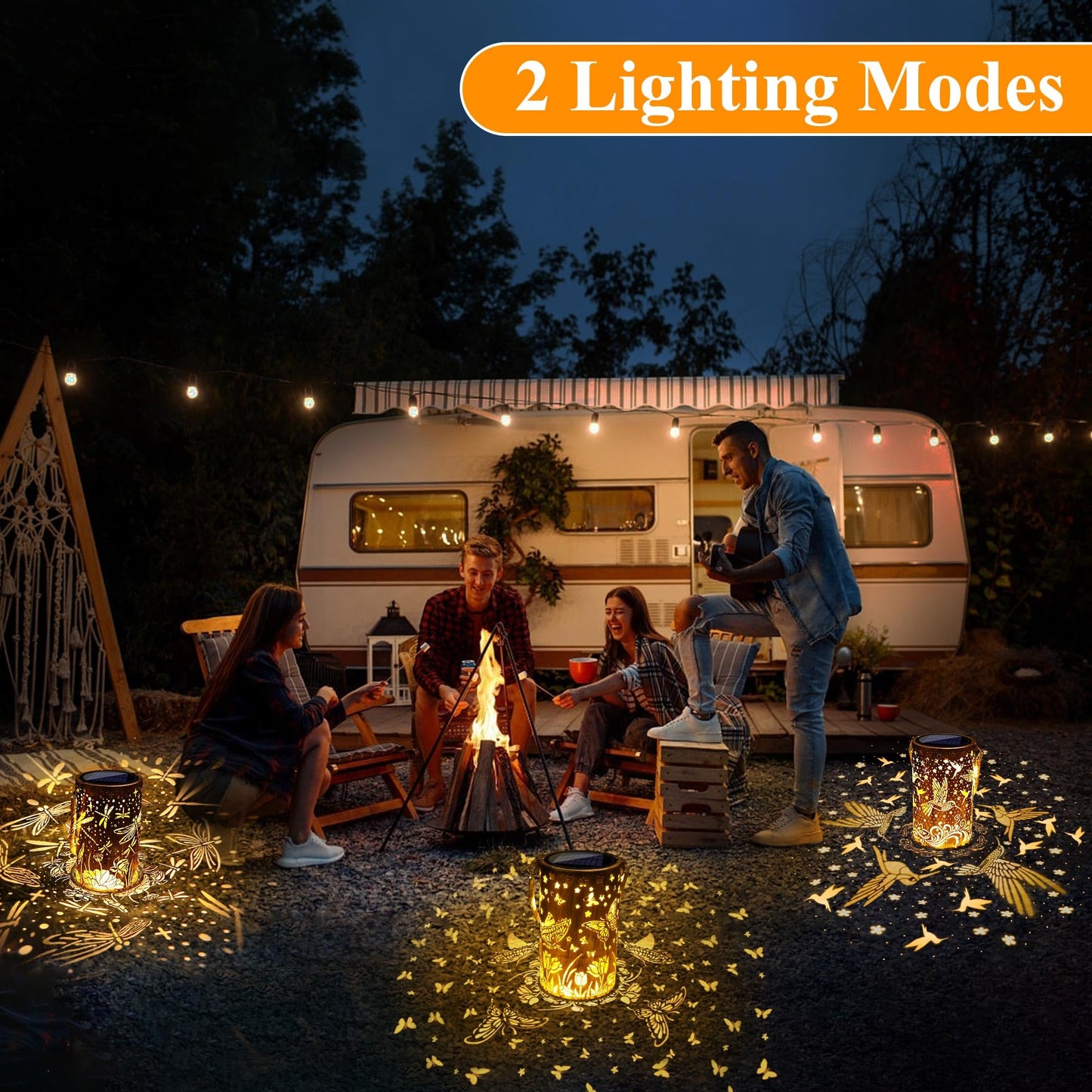 Toodour Solar Lantern Outdoor  Hummingbird Gifts For Women Mom Grandma Hanging Solar Outdoor Lights Waterproof  Hollow Out Retro Metal Hummingbird Lights For Patio  Balcony  Walkway  Yard Decorations