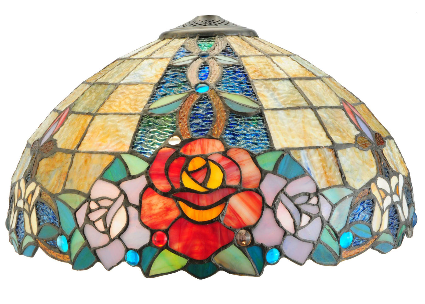 Meyda Tiffany Rose Vine Table Lamp, 25-inch, Mahogany Bronze, Glass and Metal, Model 138121
