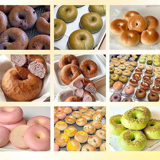 Commercial Automatic Bagel Forming Machine 2000 pcs/h Industrial Donut Bagel Former Machine 80g Ø80mm (OD) / Ø35mm (ID) for Bakeries Pastry 110V