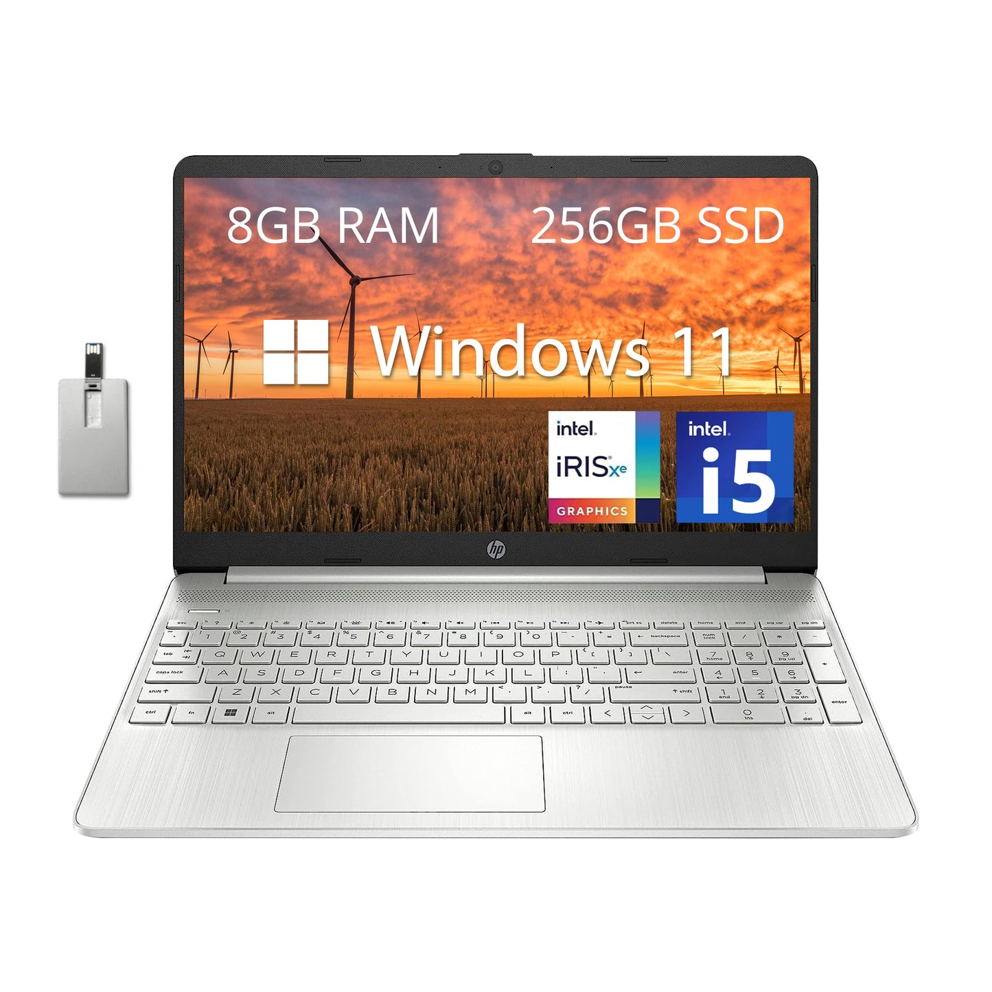 Hp 15.6 Fhd Laptop For Business & Students, Intel I5-1135G7, 8Gb Ram, 256Gb Pcie Ssd, Intel Iris Xe Graphics, Numer Pad, True Vi