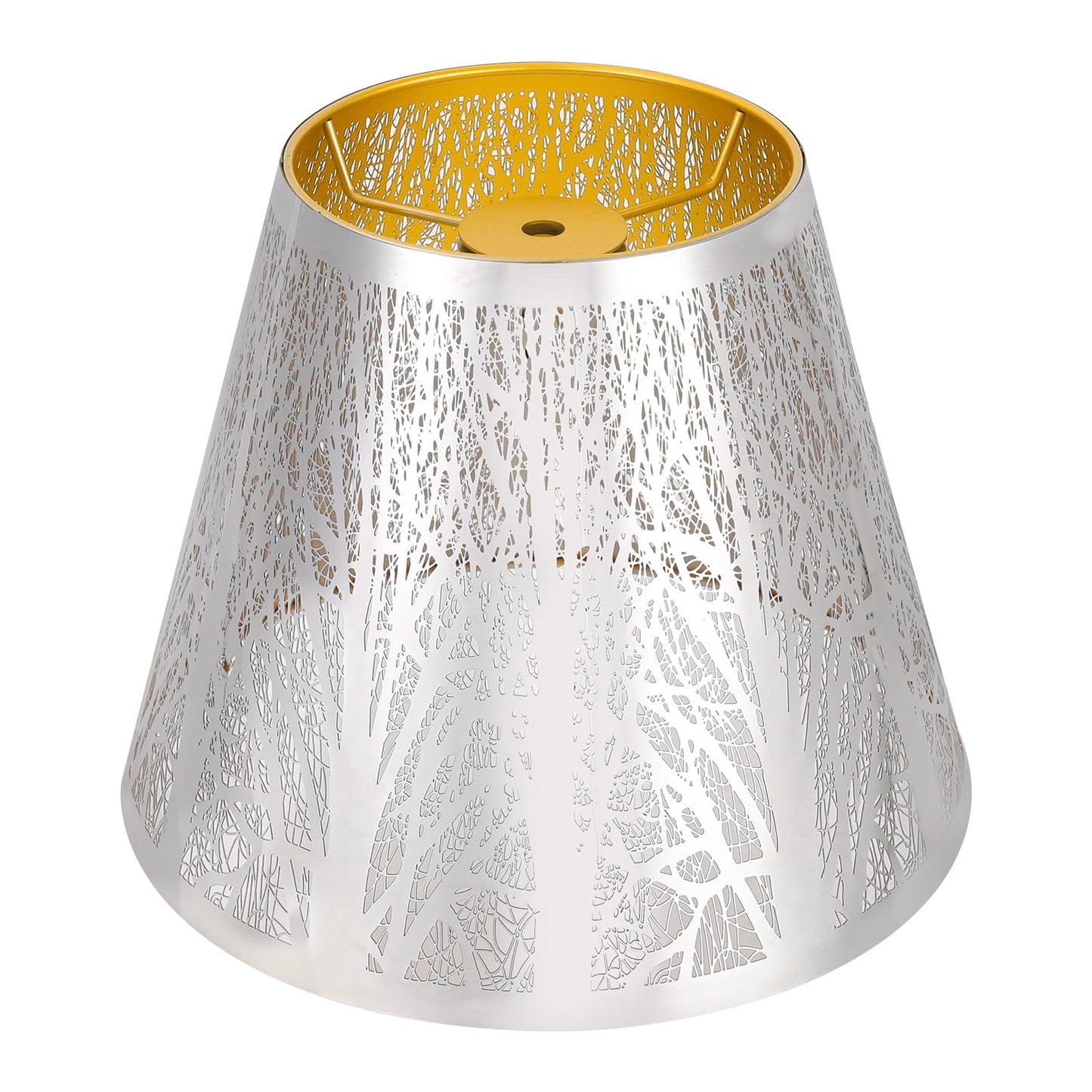 ALUCSET Small Barrel Lampshade - Stainless Steel Mirror Effect, 5in Top x 9in Bottom x 7in High, Modern Metal Replacement for Table/Floor Lamps
