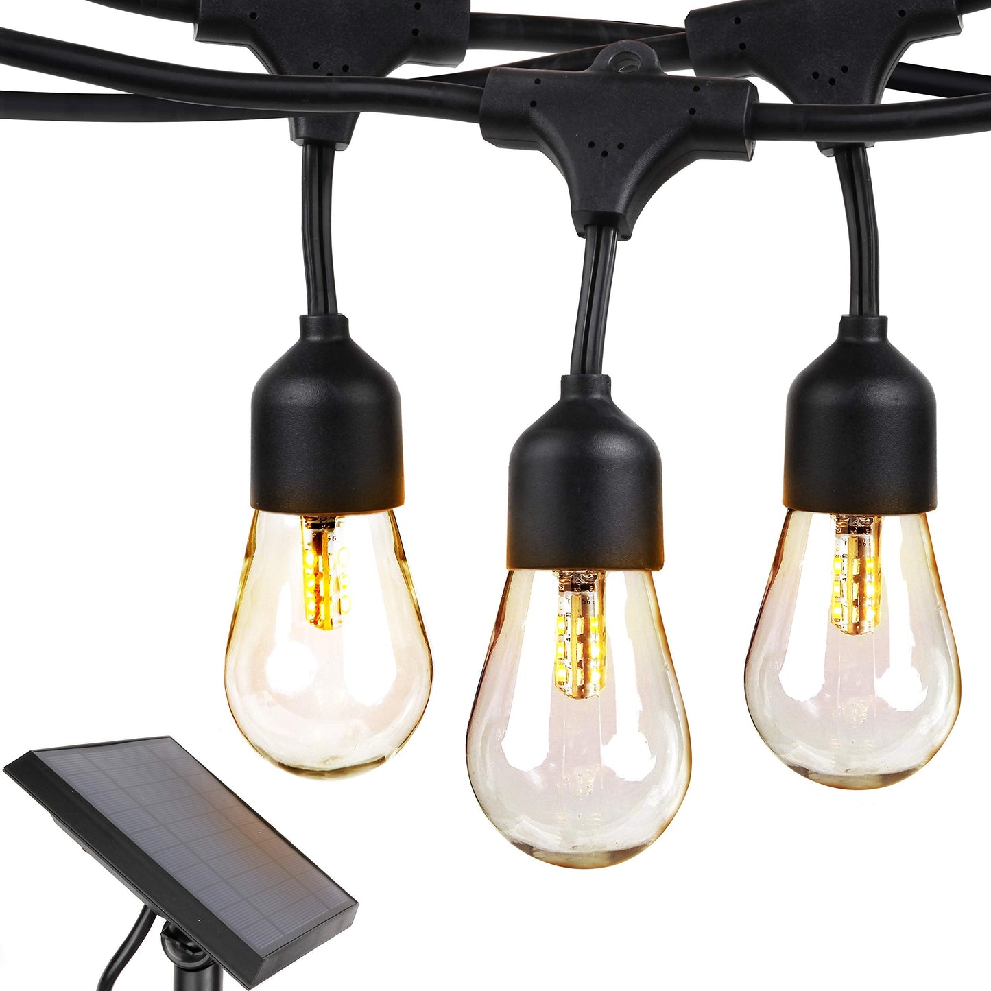 Brightech Ambience Pro Solar String Lights - 48 Ft, Waterproof, Shatterproof, White, Model SLR-48HG-SW