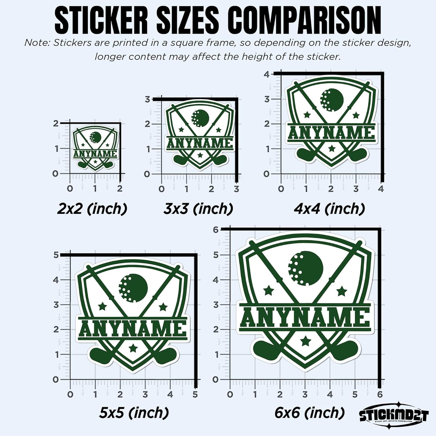 Custom Golf Name Sticker Personalized Golf Player Name Stickers Team Name Waterproof Vinyl Sticker for Laptop, Water Bottles, Phone, Kindle Decor Decal Gifts for Adults Kids
