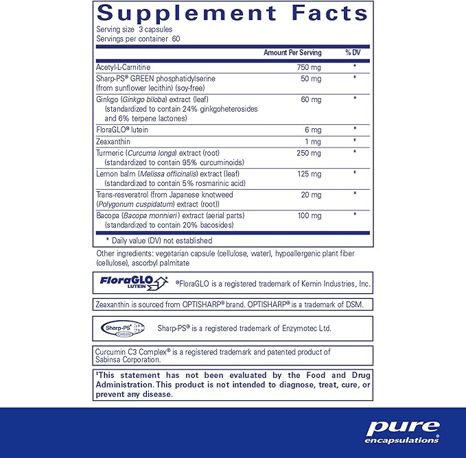 Pure Encapsulations Memory Pro | Comprehensive Memory Support Formula | 180 Capsules