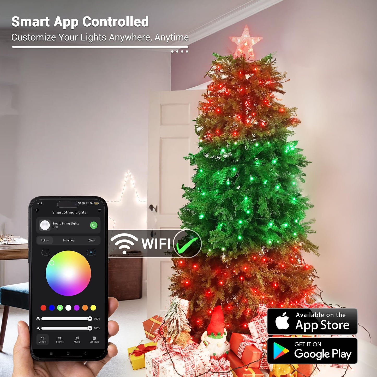 Brizled Pro Smart Christmas Lights, 200 Led Rgb Color Changing, 66Ft App Controlled, Works With Alexa & Google Home