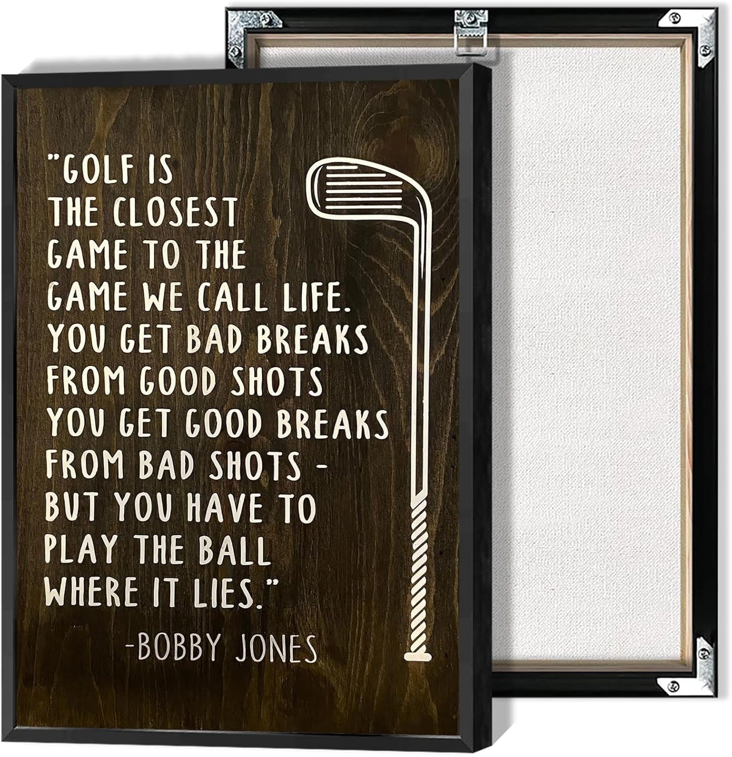 Golf Inspirational Quote Poster Classic Positive Quotes Pictures Wall Art Funny Life Lessons Saying Themed Prints Painting For Living Room Bedroom Office Wall Decor 16x24in Wframed
