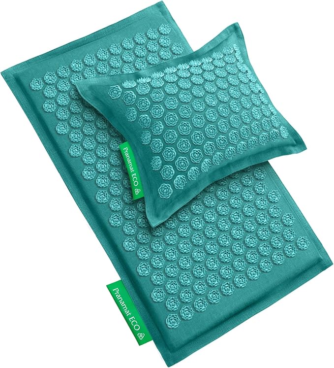 Pranamat Acupressure Large Mat and Pillow Set, Premium Acupressure Therapy for Pain Relief and Relaxation, Handcrafted in ...