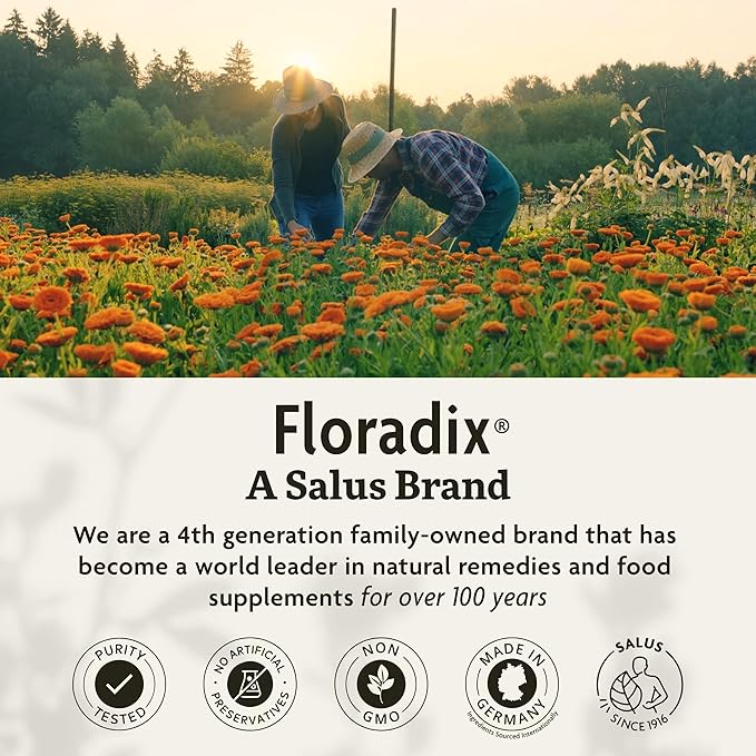 Floradix by Salus Iron & Herbs - Liquid Herbal Supplement for Energy Support* - Iron Supplement with Vitamin C & B Complex Vitamins - for Men & Women - 23.7 Fl Oz