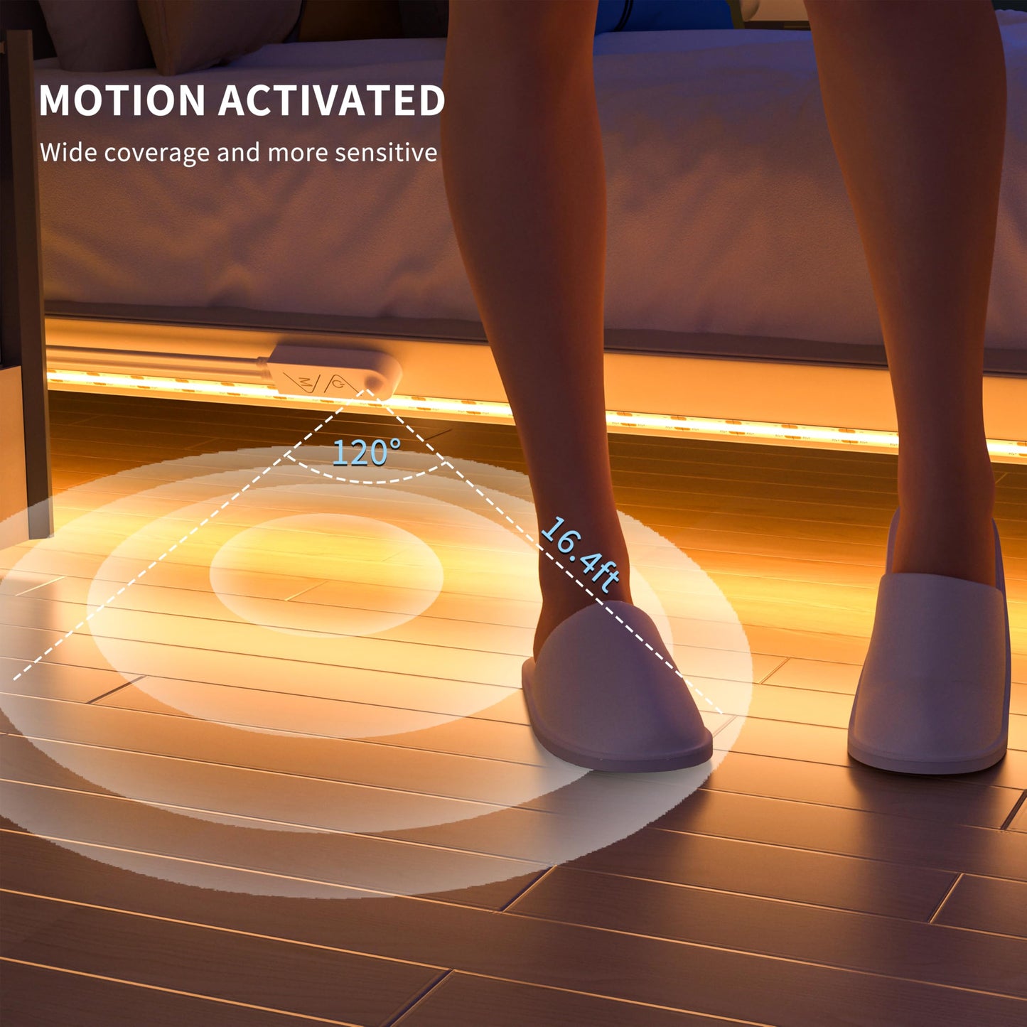 Pautix Cob Led Strip With Motion Sensor 5V Usb Led Tape Light 2700K Warm White Cri90+ Super Bright Dimmable Motion Activated Led Strip Light For Bedroom Cabinets Kitchen Stair Closet Lighting Projects