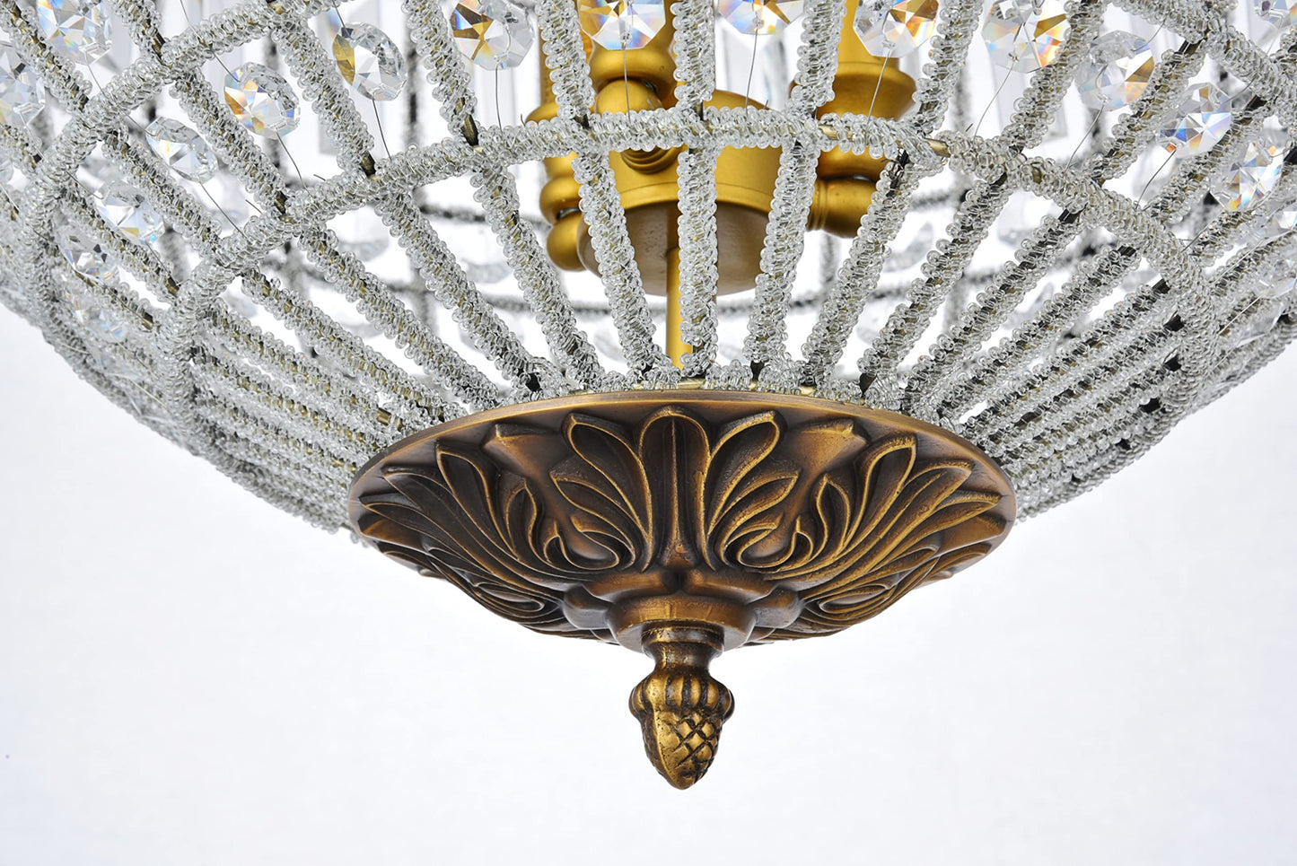 Elegant Lighting 1205D18DB/RC 3-Light Pendant Lamp, Dark Bronze Finish, 18in Depth x 25.5in Height, Steel and Crystal