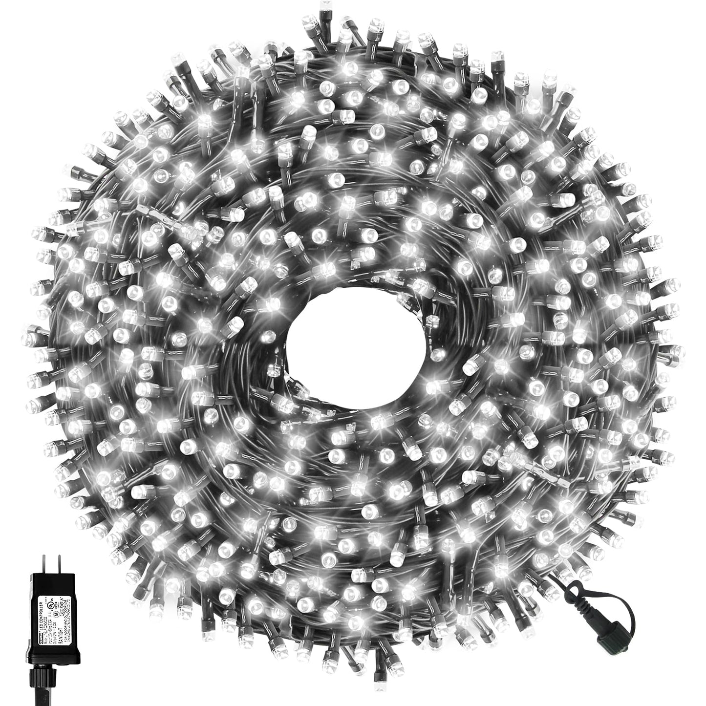Vtechology 500 Led White Christmas Tree Light Plug In 170Ft Connectable Christmas Lights With 8Modes Ul Certified Outdoor Indoor For Halloween Tree Yard Holiday Party Decor
