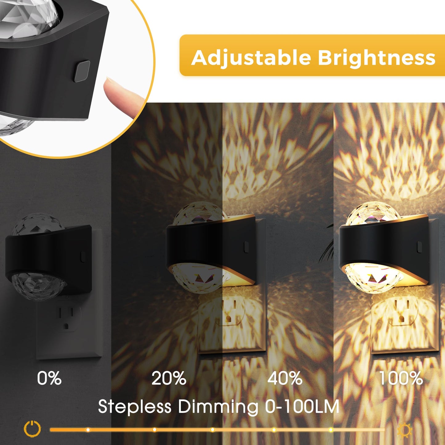 L Lohas Led Night Lights Plug Into Wall  Projector Night Light With Dusk To Dawn Sensor 1600K/3000K/5000K Adjustable  Nightlight For Kids Hallway Christmas Gift