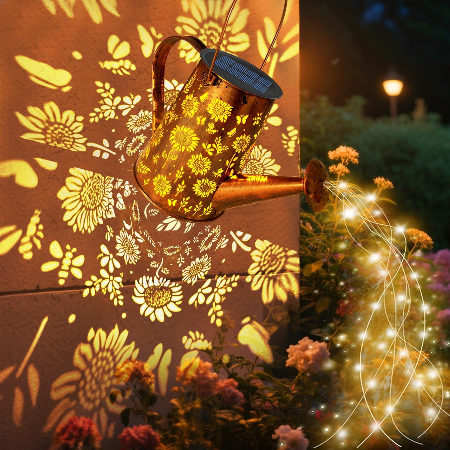 VOOKRY Solar Hanging Lights - Waterproof Sunflower Garden Decor, 1 Pack, Warm White - Model DHTYSHD