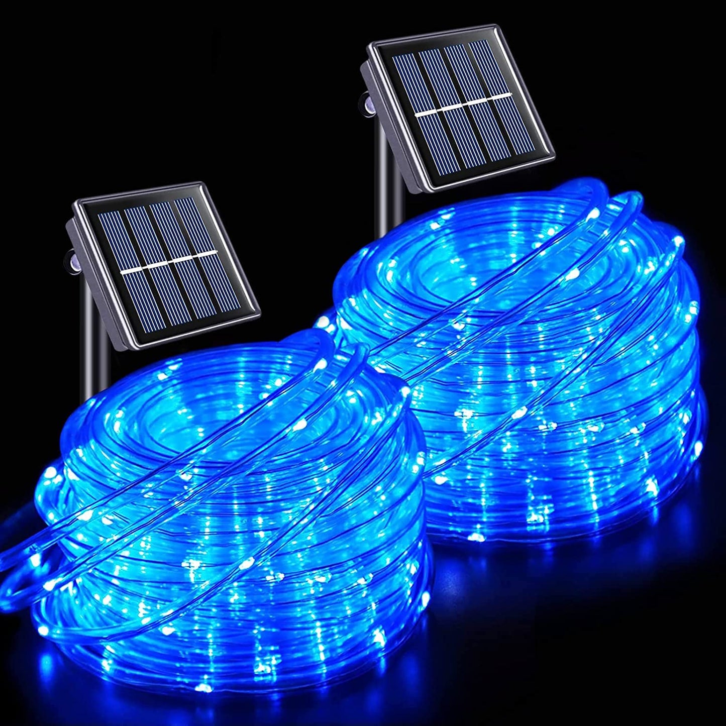 JMEXSUSS Solar Rope Lights 200LED, 66ft Waterproof Blue String Lights, 8 Modes for Outdoor Use
