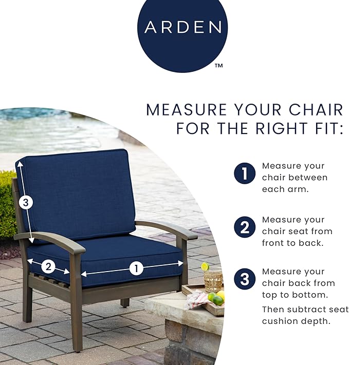 Arden Indoor/Outdoor Seat or Rocking Chair Cushion, 19 x 18, Water Repellent, Rain Proof, Fade Resistant Cushion for Rocking or Dining Chairs Pool Blue Leala