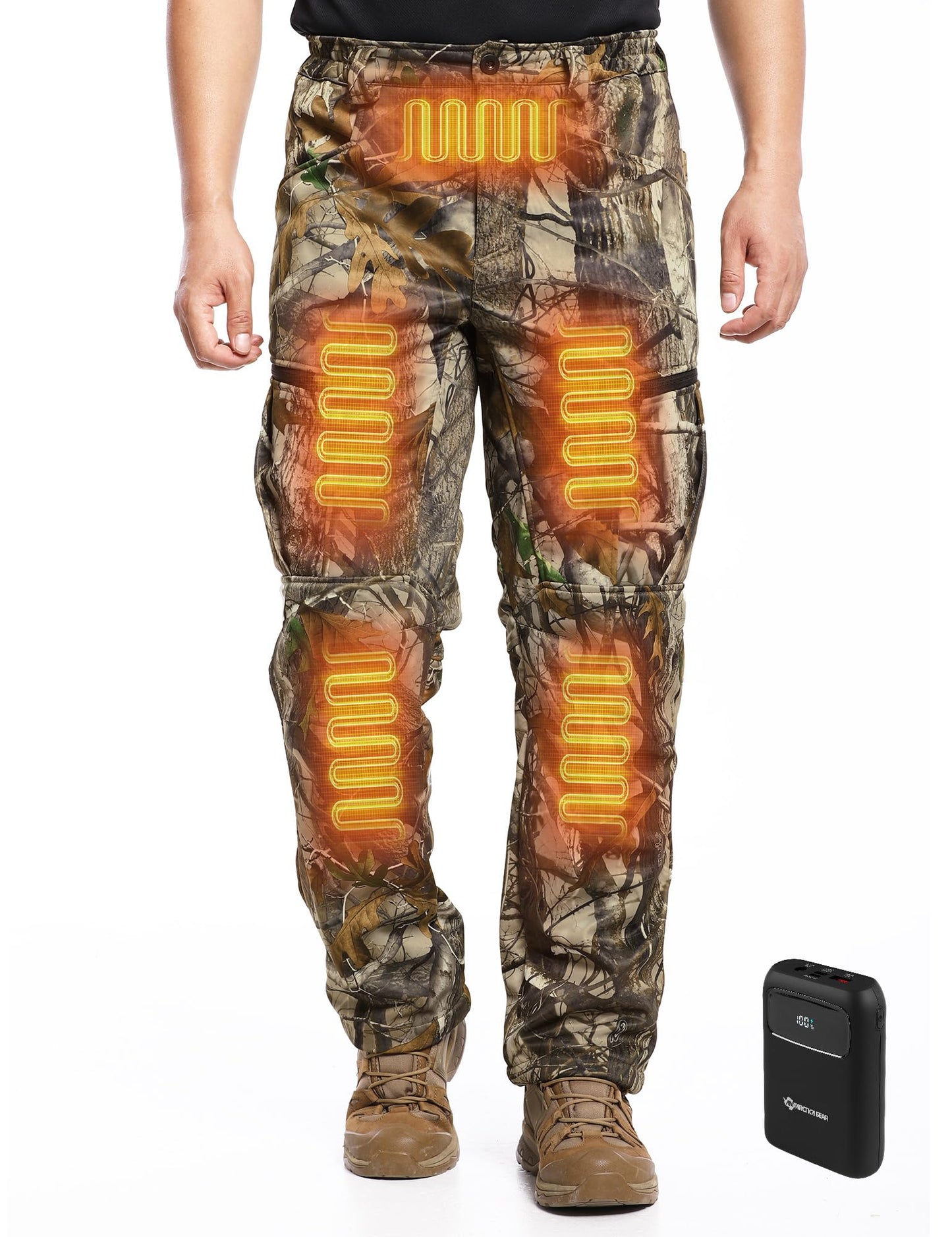 ANTARCTICA GEAR Hunting Heated Pants for Men with 12V 15000mAh Battery, Water-Resistant for Skiing, Hiking, Camping &Climbing