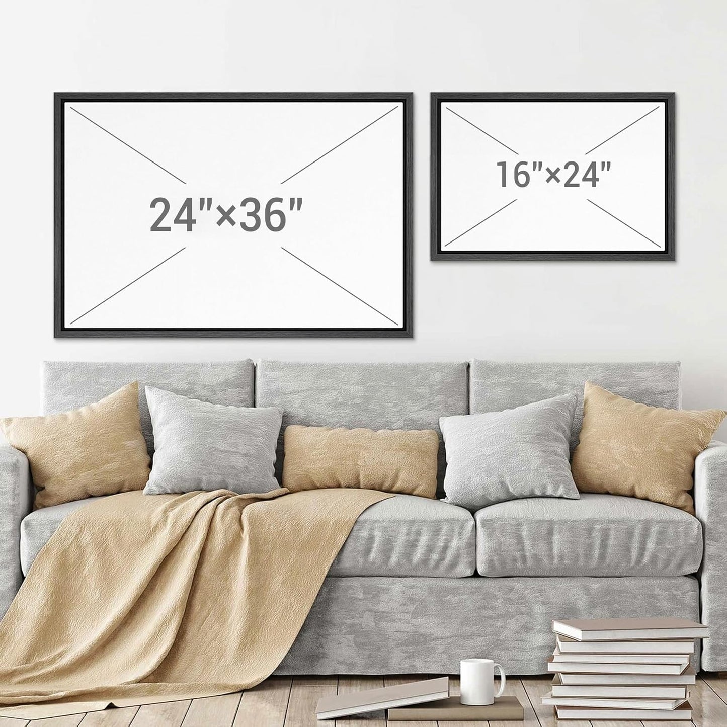 SIGNWIN Framed Canvas Print Wall Art Set Funny Crane Playing Golf Whimsical Bird Illustrations Modern Art Rustic Minimal for Living Room, Bedroom, Office - 16"x24"x2 Black