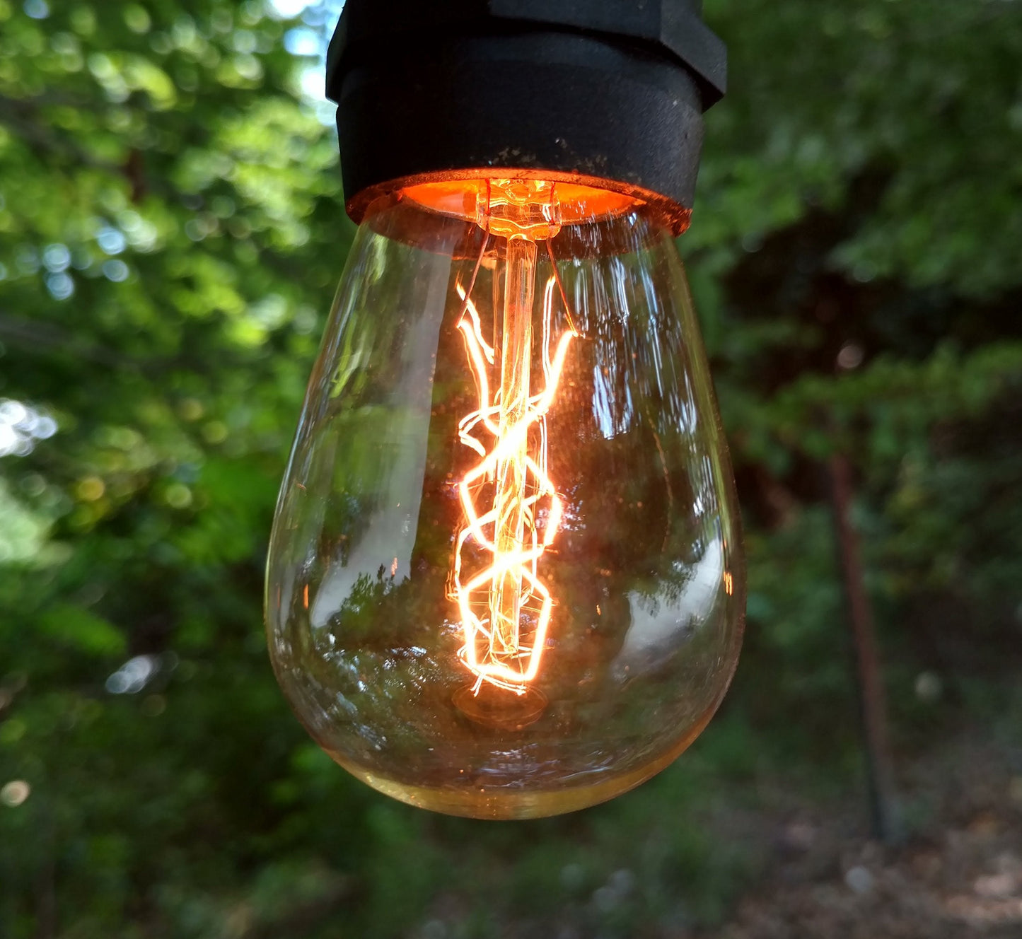 Hometown Evolution  Inc. E26 Outdoor Commercial String Lights With Suspended Socket For Weatherproof Heavy Duty Vintage Outside Lighting (S14 Zig Zag Edison 11 Watt Bulbs  100 Foot 50 Socket)