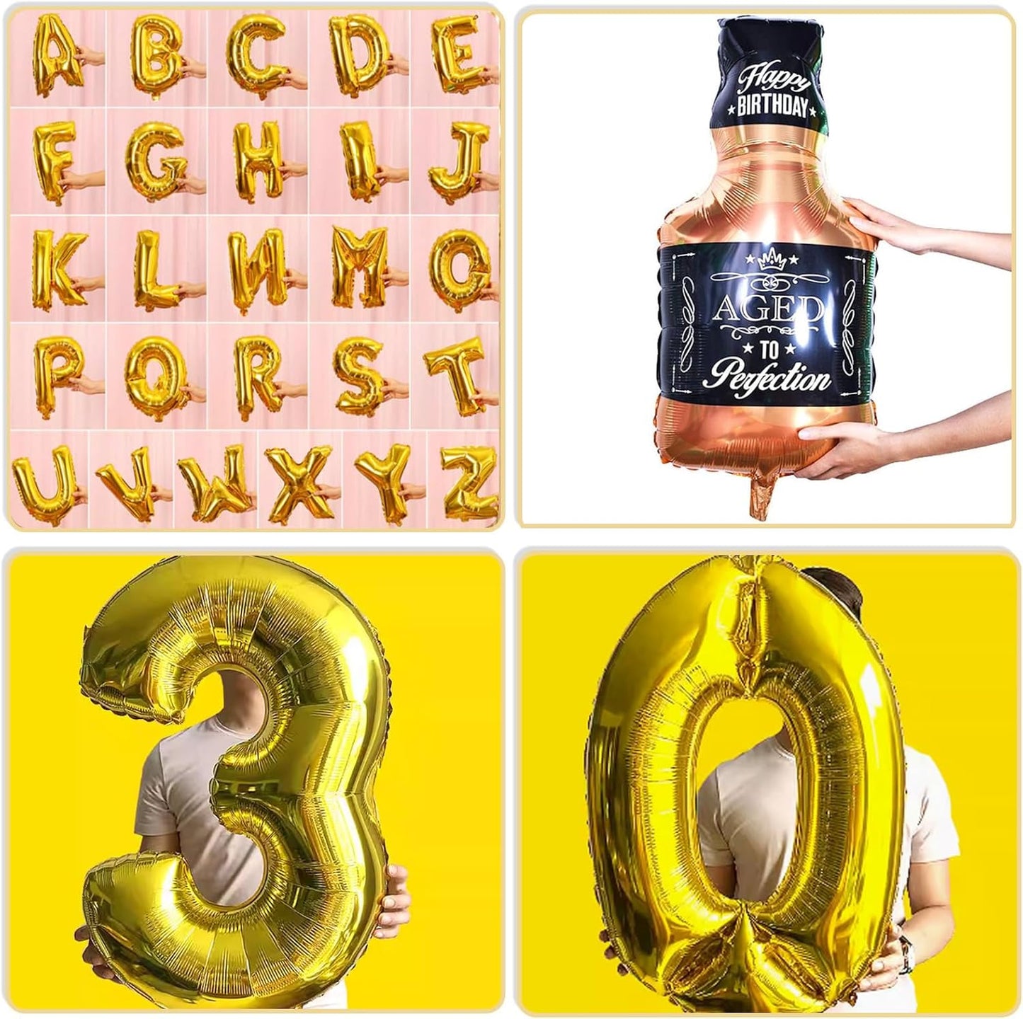 30th Birthday Decorations for Him, Thirty Birthday Decorations in Black and God So Happy IM Thirty Balloons Set for Party